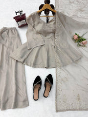 Beautiful Designer Tabby Silk Work Sarara Set