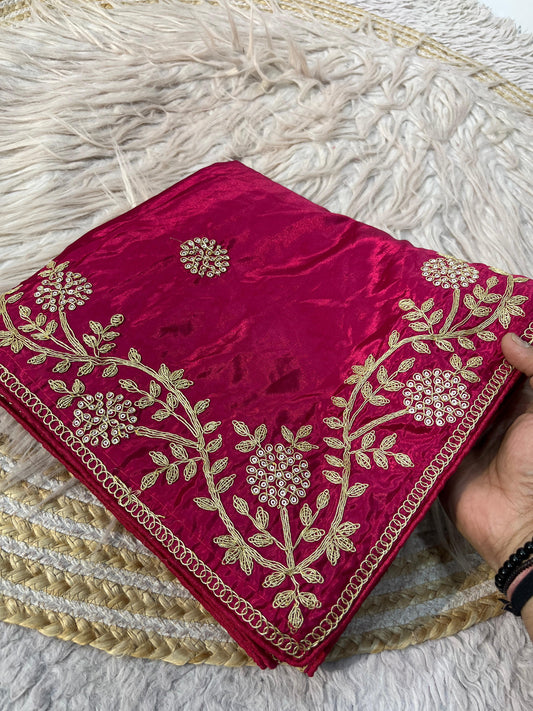 Beautiful Soft Shine Coding Sequence & Butti Work Saree