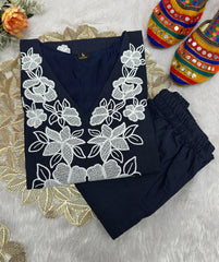 Beautiful Khadi Cotton With Beautiful Embroidery Dress