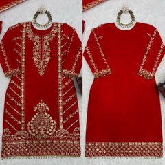 Elegant Designer Chinon Silk Thread With Sequence Work Suit