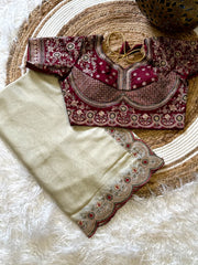 Party-wear Rangoli Silk Zari & Thread Embroidery Work Saree