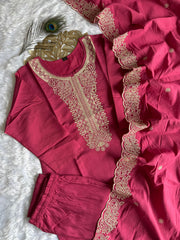 Beautiful Roman Silk Embroidery With Sequence Work Dress