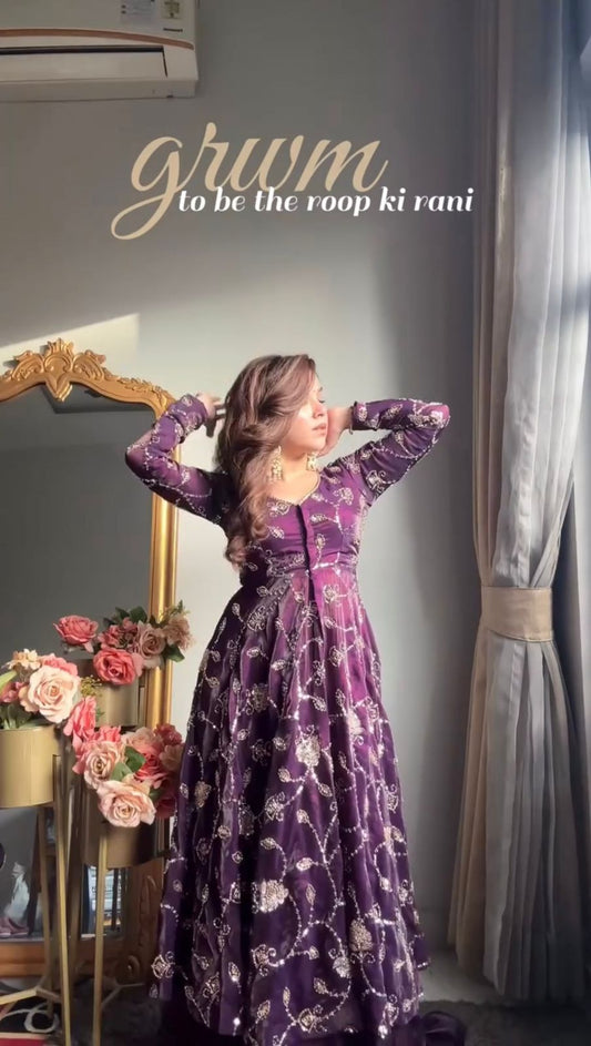 Designer Classy Fendy Silk Sequence Work Gown