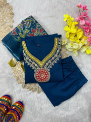 Beautiful Vatican Silk With Embroidery Sequence Work Dress