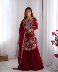 Beautiful Festival Special Georgette Thread With Sequence Work Sharara