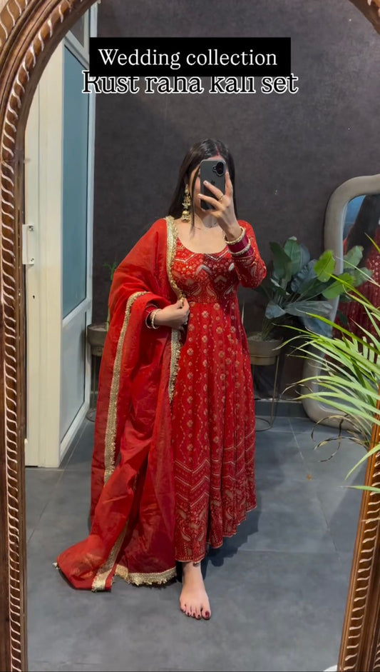 Beautiful Elegant Georgette Thread With Sequence Work Gown