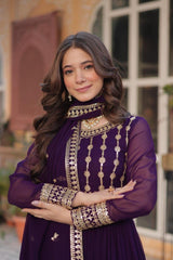 Party-wear Blooming With Embroidery Zari Sequence Work Gown