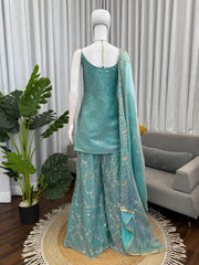 Party-wear Fendy Silk Thread With Sequence Work Sharara