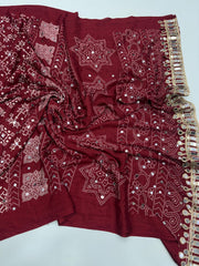 Designer Pure Satin Silk Real Mirror Work Saree