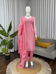 Designer Barbari Silk Hot-Fix Work Suit & Pent Set