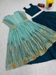 Festival Special Pure Vichitra Crop Top