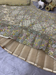 Beautiful Party-wear Butterfly Net Embroidery Sequence Work Lehenga Choli