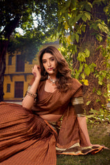 Traditional Chettinad Cotton Chex With Zari Weaving Work Lehenga Choli