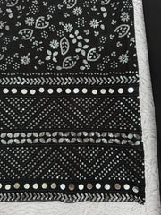 Black Charming Georgette Thread With Sequence & Real Mirror Work Dress