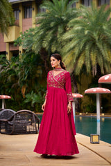 Beautiful Designer Beads & Sequence Embroidery Work Gown