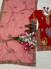 Designer Party-wear Natural Crepe Silk Sequence Work Dress