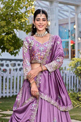 Beautiful Pure Vichita Silk Embroidery Sequence Work Lehenga Choli
