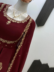 Party-wear Georgette Sequence Embroidery Work Gown