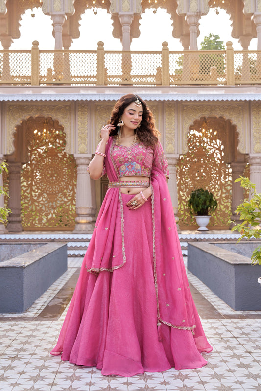Festive Special Crunchy Embroidery Moti With Sequence & Thread Work Lehenga Choli