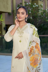 Beautiful Roman Silk Embroidery Sequence Work Salwar Suit