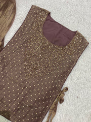 Trendy Stylish Salsa Silk Designer Shirt & Pant With Hand Embroidery Shrug