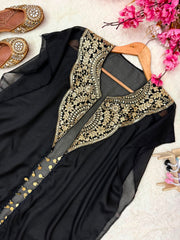 Rakshabandhan Georgette Sequence & Zari Embroidery Handwork Indo Western Set With Shrug