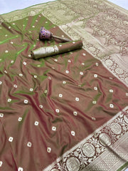 Beautiful Banarasi Silk Gold Zari Weaving Saree