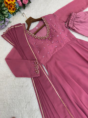 Party-wear Georgette Handwork Neck Designer Gown