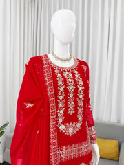 Party-wear Blooming Georgette Thread With Sequence Work Sharara