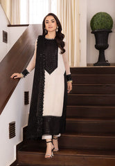 Elegant Natural Crep Thread Sequence Work Suit