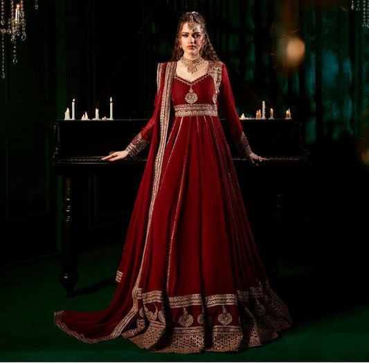 Festival Special Georgette Thread With Sequence Work Gown
