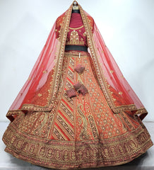 Bridal Special Multi Colored Velvet Diamond Work Lehenga Choli