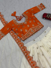 Wedding Special Chinon Embroidery Coding Sequence Work Lehenga With Stitched Blouse