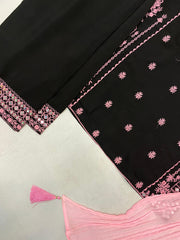 Party-wear Designer Roman Silk Embroidery With Real Mirror Work Suit