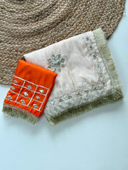 Beautiful Chinon Silk With Sobber kachi Gotta Work Saree