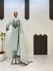 Beautiful Georgette Foil Paper With Embroidery Work Suit