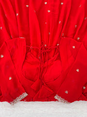 Festive Season Special Red Georgette Thread With Sequence Work Gown