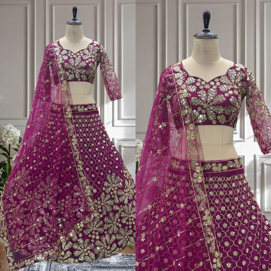 Party-wear Embroidery Sequence Work Lehenga Choli