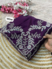 Beautiful Rangoli Silk C-Pallu Coding Sequence Work Saree