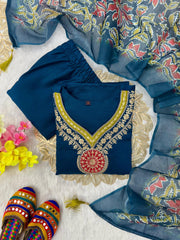 Beautiful Vatican Silk With Embroidery Sequence Work Dress