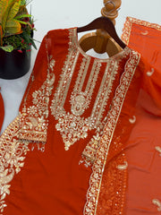 Designer Georgette Embroidery Sequence Work Salwar Suit
