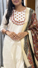 Beautiful Khadi Cotton Embroidery Work Dress