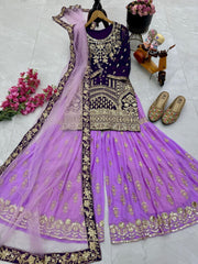 Beautiful Georgette Sequence & Embroidery Sharara