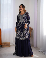 Beautiful Festival Special Georgette Thread With Sequence Work Sharara