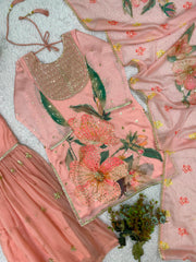 Beautiful Organza Sequence Embroidery Work Sharara