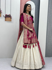 Traditional Wedding Special Jacquard Silk Lehenga Saree