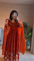 Beautiful Trending Fendy Silk Thread With Sequence Work Gown