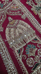 Beads Handwork Rani Hot Pink, Maroon Cherry Red, Rust Orange Latest Bridal Lehenga