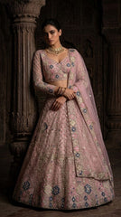 Party-wear Soft Net Embroidery Sequence Work Lehenga Choli