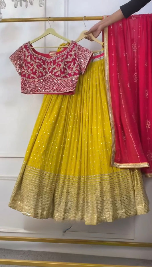 Beautiful Georgette Thread With Sequence Work Lehenga Choli